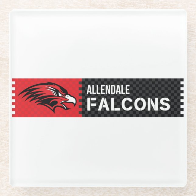 Allendale Falcons Glass Coaster (Front)