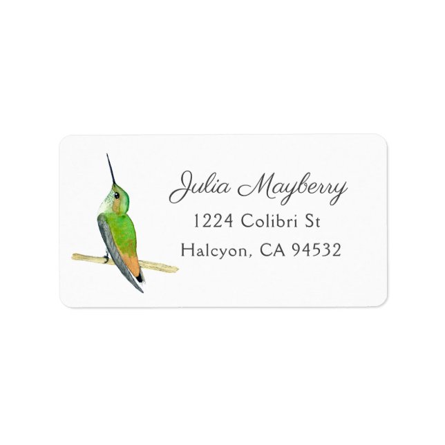 Allen's Hummingbird Address Label (Front)
