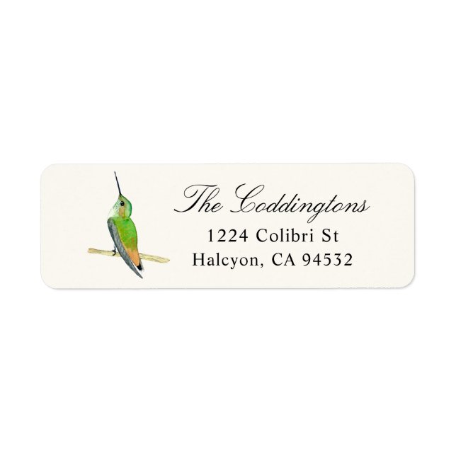 Allen's Hummingbird Label (Front)