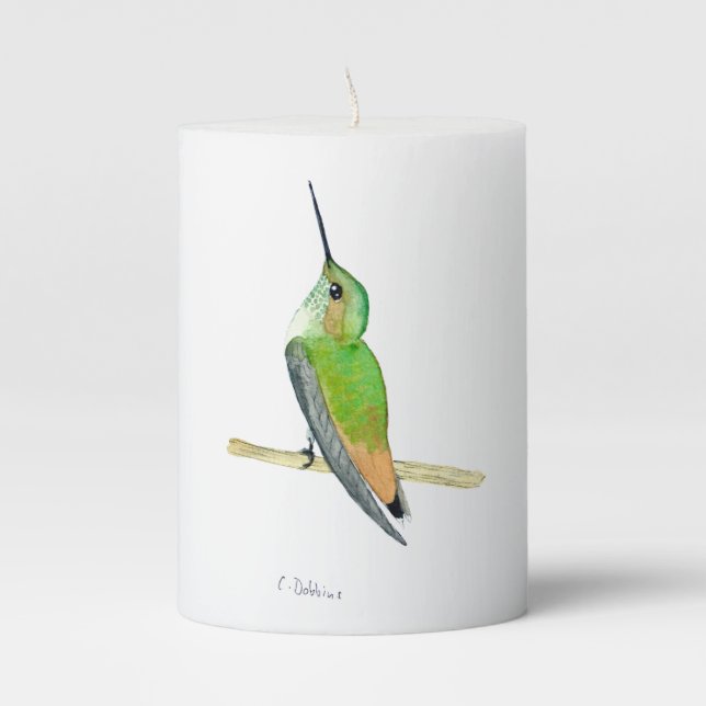 Allen's Hummingbird Pillar Candle (Front)