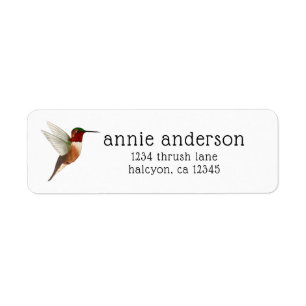 Allen's Hummingbird Return Address Label