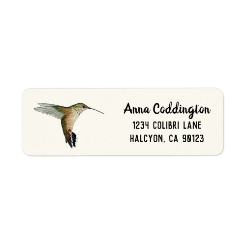 Allens Hummingbird return address Label