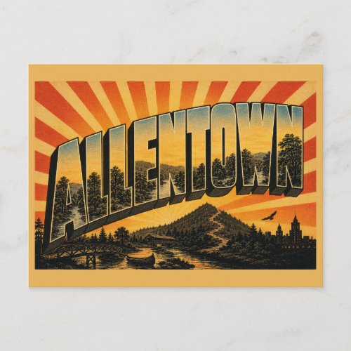 Allentown PA Little Lehigh Parkway Art Postcard