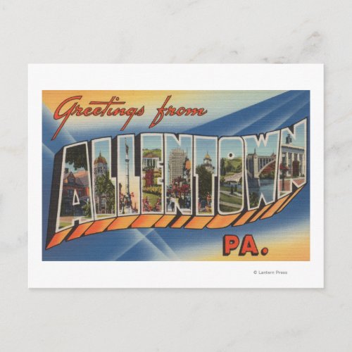 Allentown Pennsylvania _ Large Letter Scenes Postcard