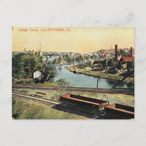 Allentown Pennsylvania Lehigh Canal Vintage Postcard