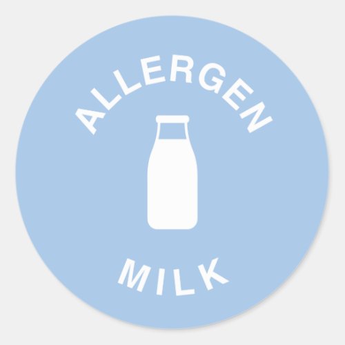 Allergen Milk _ Warning Contains Milk Classic Round Sticker