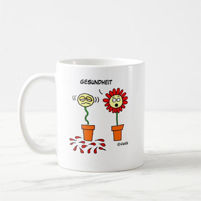 Allergic Flower Gardener Funny Allergies Coffee Mug (Left)