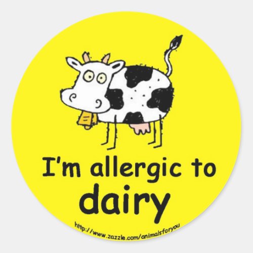 Allergic to Dairy Classic Round Sticker