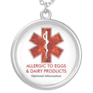 Allergic to Eggs & Dairy Medical   Necklace