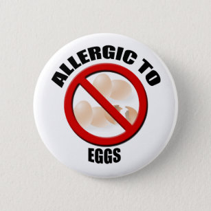 Allergic to Eggs Medical Alert Warning Std Button