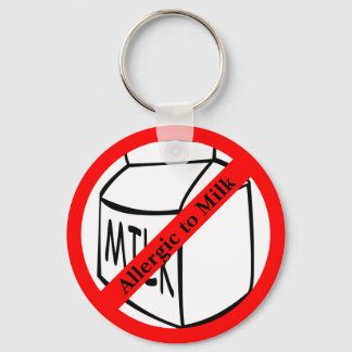 Allergic to Milk Basic Button Keychain