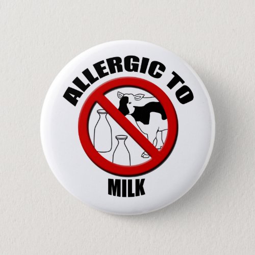 Allergic to Milk Medical Alert Warning Sml Button