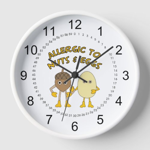 Allergic to Nuts and Eggs Clock
