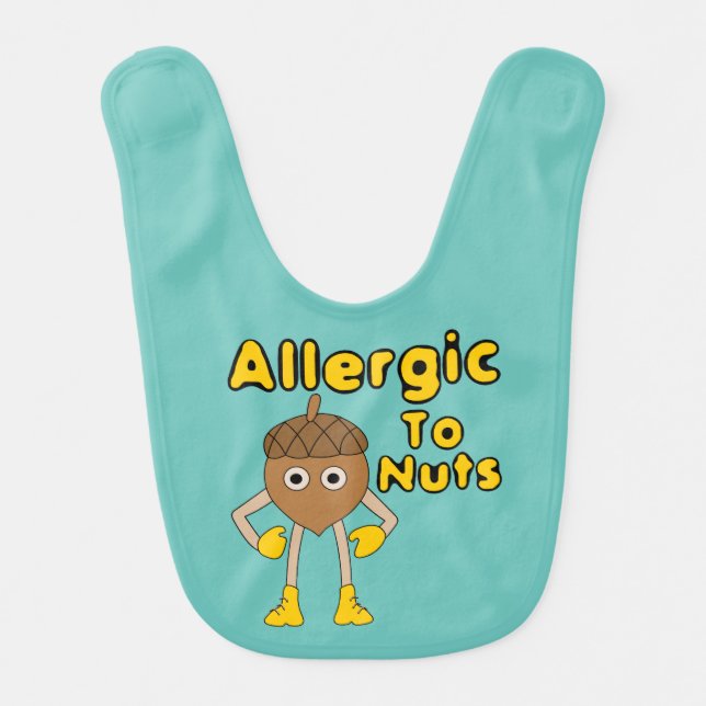 Allergic to Nuts Baby Bib (Front)