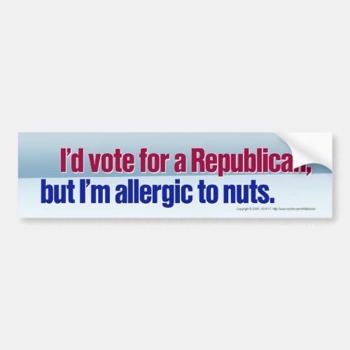 Allergic to nuts bumper sticker