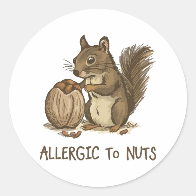 Allergic to Nuts Classic Round Sticker (Front)
