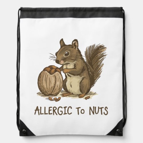 Allergic to Nuts Drawstring Bag