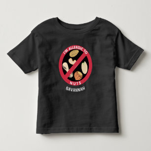 Allergic To Nuts Kids Allergy Personalized Toddler T-shirt