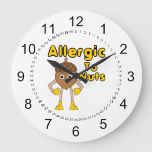 Allergic to Nuts Large Clock