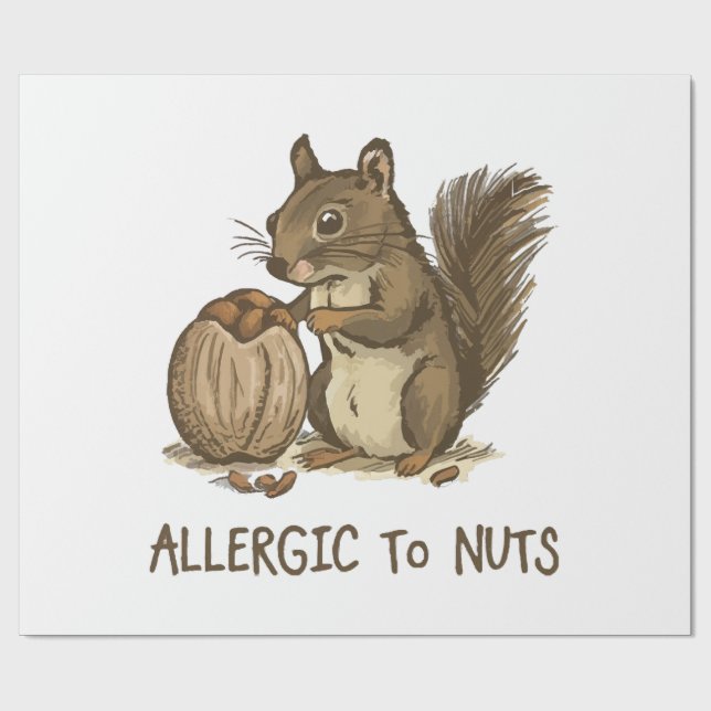 Allergic to Nuts Wrapping Paper (Flat)