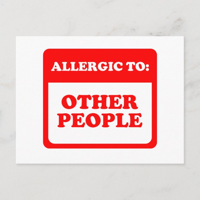 Allergic To Other People Postcard (Front)