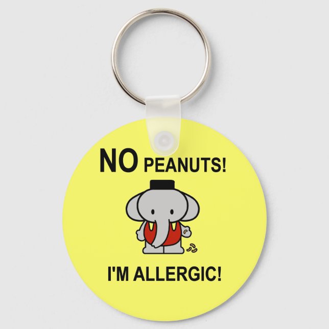 Allergic to Peanuts Keychain (Front)