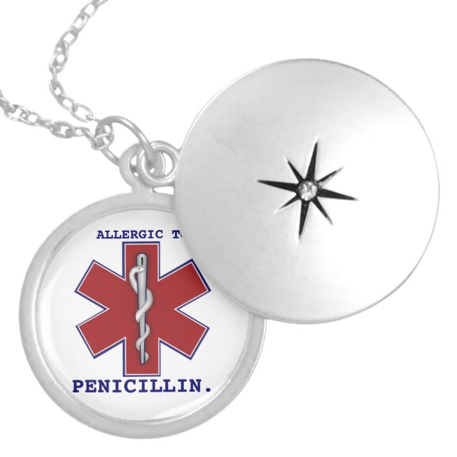 ALLERGIC TO PENICILLIN LOCKET NECKLACE (Front)