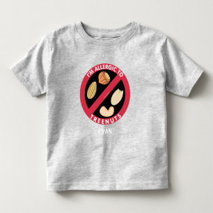 Allergic To Tree Nuts Kids Allergy Personalized Toddler T-shirt