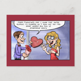 Allergic Valentine's Day Holiday Postcard