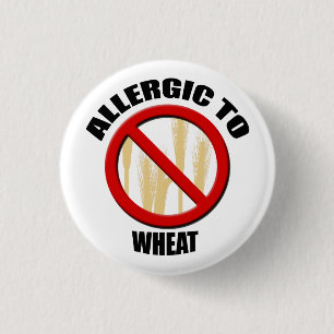 Allergic Wheat Alergy Medical Alert Warning Small Pinback Button