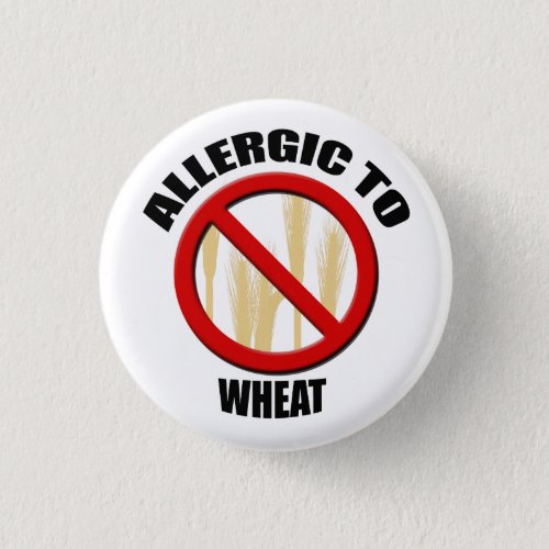 Allergic Wheat Alergy Medical Alert Warning Small Pinback Button