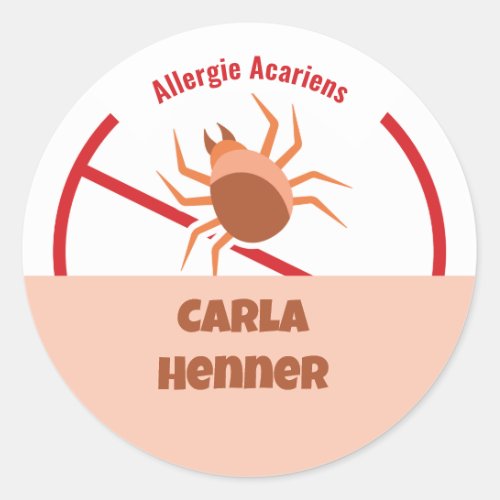 Allergie Acariens Classic Round Sticker