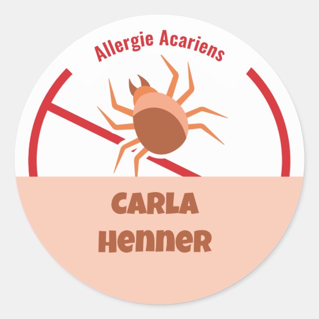 Allergie Acariens Classic Round Sticker (Front)