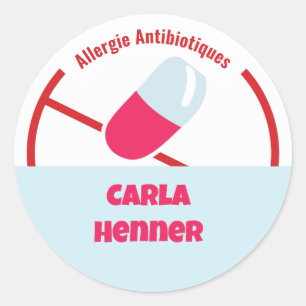 Allergie Antibiotioques Classic Round Sticker