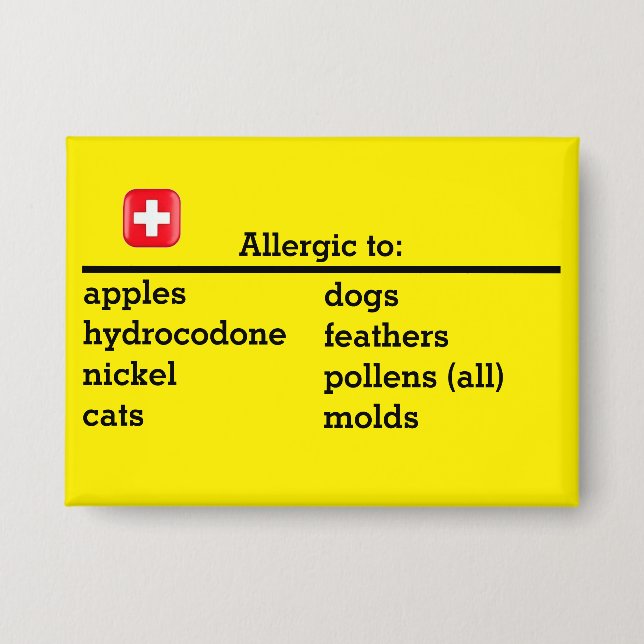 Allergies Button (Front)