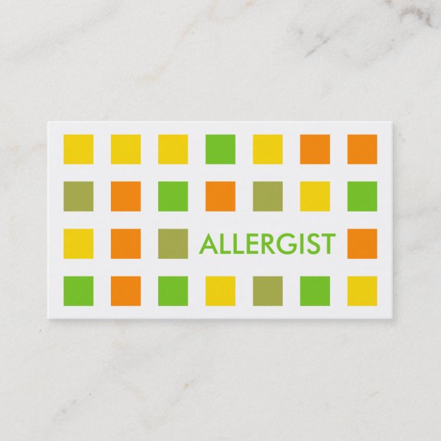 ALLERGIST (mod squares) Business Card (Front)
