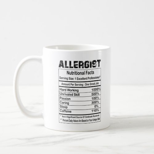 Allergist Nutritional Facts 11oz Mug