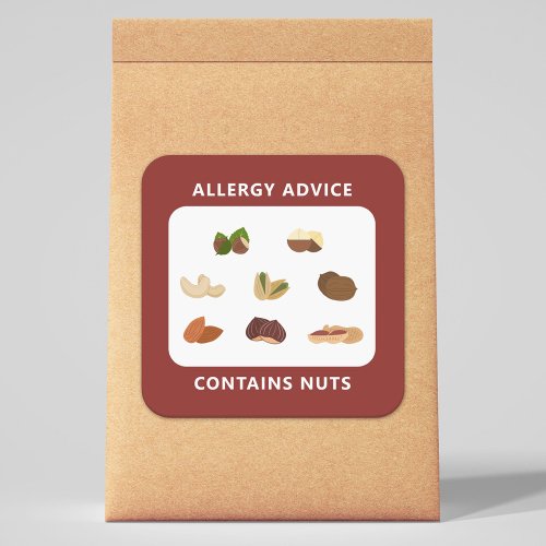 Allergy Advice _ Contains Nuts Sticker