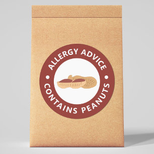 Allergy Advice - Contains Peanuts Classic Round Sticker
