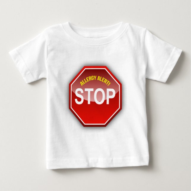 ALLERGY ALERT - add custom text! Baby T-Shirt (Front)