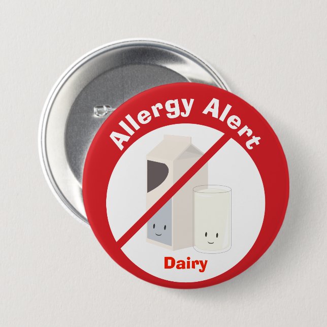 Allergy Alert Button | Dairy (Front & Back)