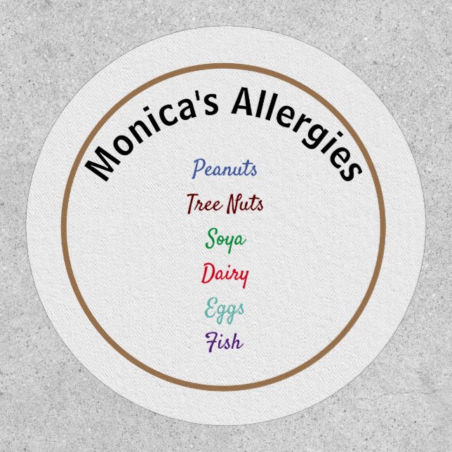 Allergy Alert Editable Name Patch (Front)