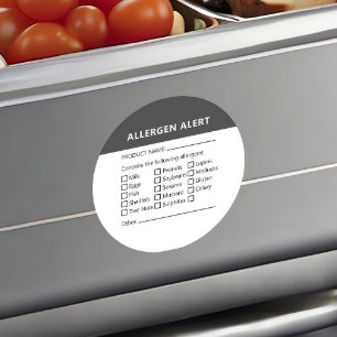 Allergy Alert Food Safety Product Label Sticker
