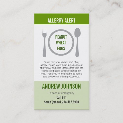 Allergy Alert Grass Duotones Calling Card