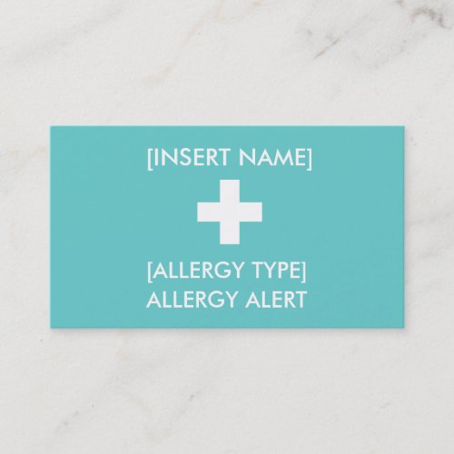 Allergy Alert IDICE Card
