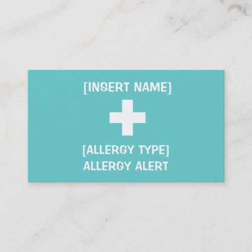 Allergy Alert ID  ICE Card