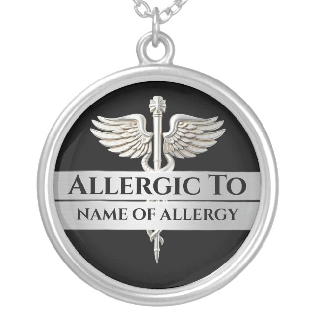 Allergy alert jewelry custom DIY allergic to (Front)