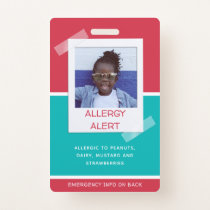 Allergy Alert Kids Photo Medical Emergency Daycare Badge