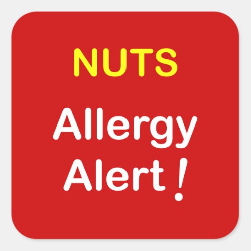 Allergy Alert _ NUTS Square Sticker