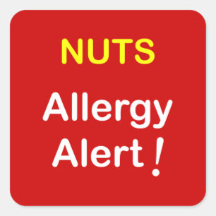Allergy Alert - NUTS. Square Sticker
